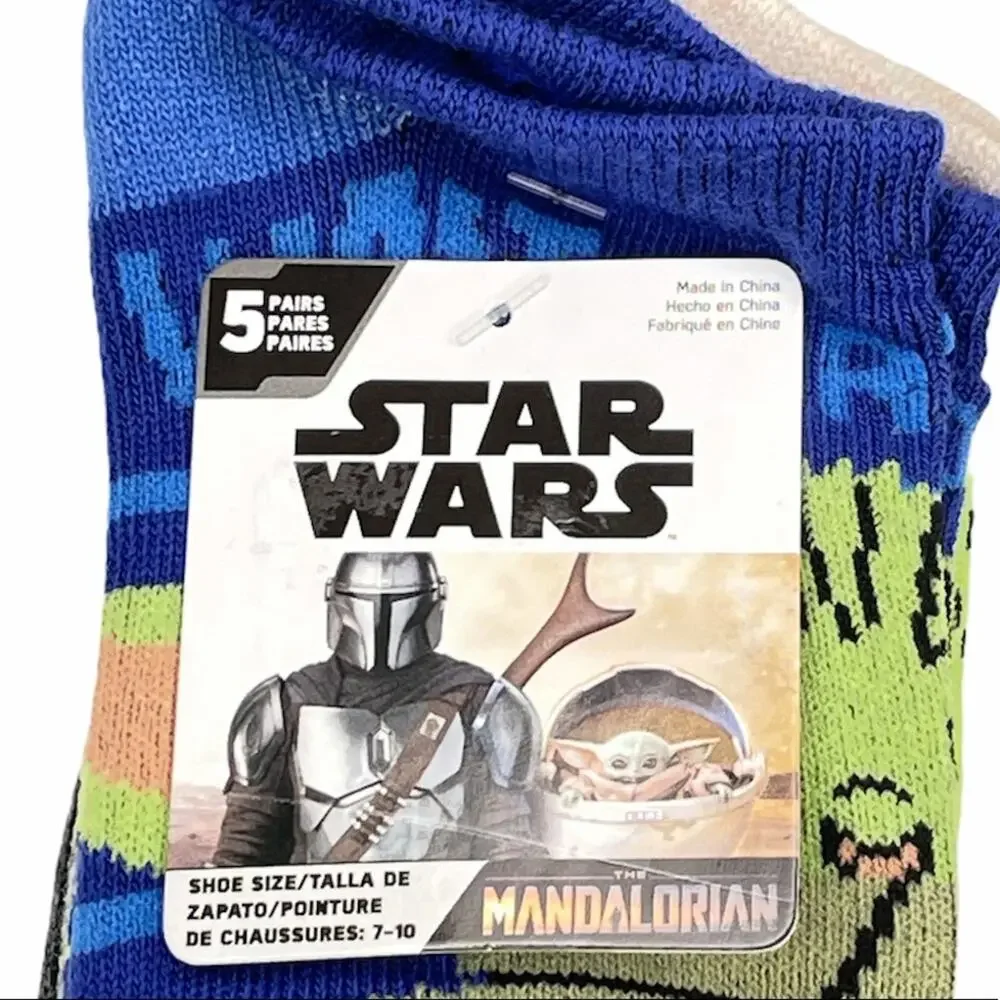 Star Wars Mandalorian Ankle Socks, 5 Pairs, Blue